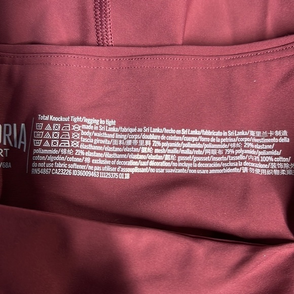 VICTORIA SPORT SMALL ROSE PINK TOTAL KNOCKOUT TIGHT LEGGINGS - Picture 6 of 7